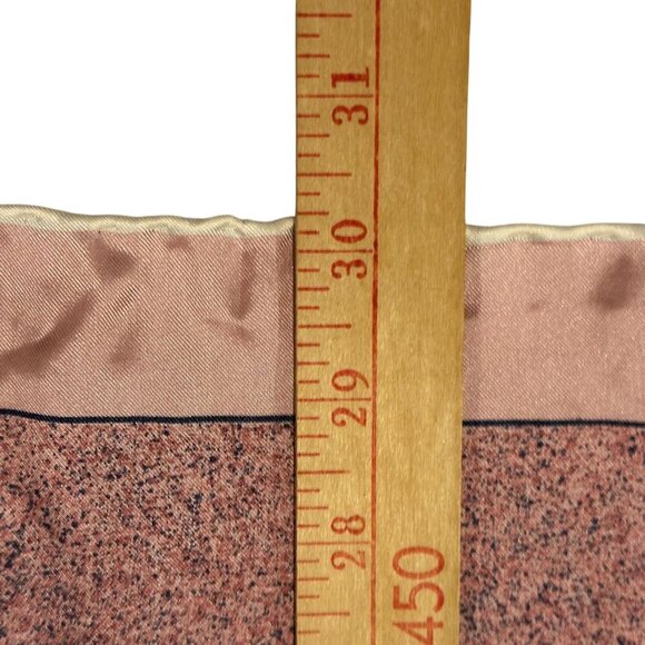 Vintage Tiziano Roma Silk Scarf Bessi Tag Italy Pink Gray Leaves 30in Square - Picture 15 of 16